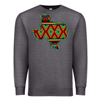 Charcoal Heather Texas Map With Aztec Background Premium Sweatshirt - JahusDesignShop