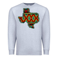 Heather Grey Texas Map With Aztec Background Premium Sweatshirt - JahusDesignShop
