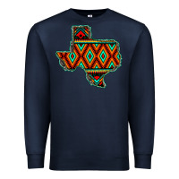 Navy Texas Map With Aztec Background Premium Sweatshirt - JahusDesignShop