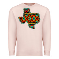 Pale Pink Texas Map With Aztec Background Premium Sweatshirt - JahusDesignShop
