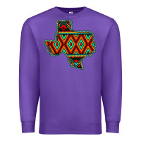 Purple Texas Map With Aztec Background Premium Sweatshirt - JahusDesignShop