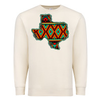 Sandshell Texas Map With Aztec Background Premium Sweatshirt - JahusDesignShop