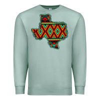 Seafoam Texas Map With Aztec Background Premium Sweatshirt - JahusDesignShop