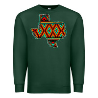 Sports Green Texas Map With Aztec Background Premium Sweatshirt - JahusDesignShop