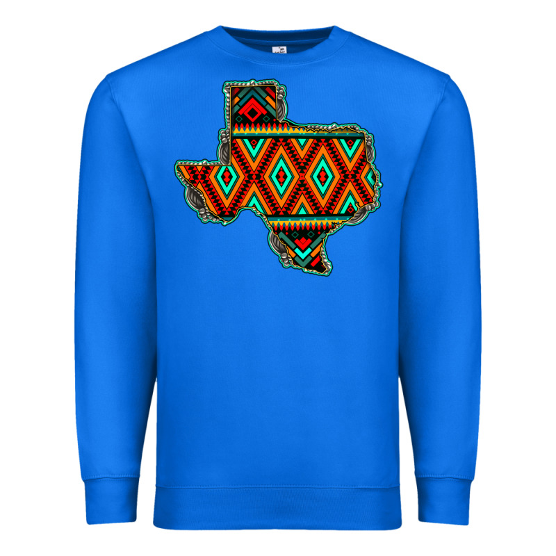 Texas Map With Aztec Background Premium Sweatshirt by JahusDesignShop | Teevron