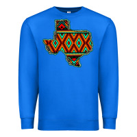 True Royal Texas Map With Aztec Background Premium Sweatshirt - JahusDesignShop