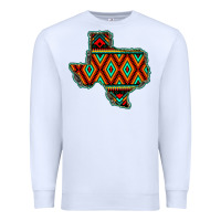White Texas Map With Aztec Background Premium Sweatshirt - JahusDesignShop