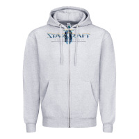 Heather Grey starcraft Zipper Hoodie - linhVisuals
