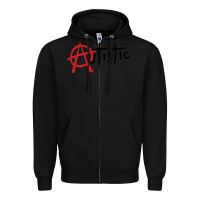 Black autistic punk Zipper Hoodie - linhVisuals