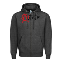 Charcoal Heather autistic punk Zipper Hoodie - linhVisuals