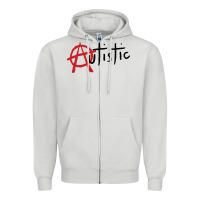 Dove Grey autistic punk Zipper Hoodie - linhVisuals