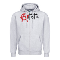 Heather Grey autistic punk Zipper Hoodie - linhVisuals