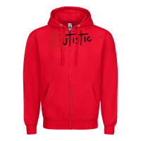 Red autistic punk Zipper Hoodie - linhVisuals