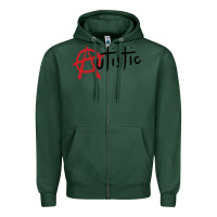 Sports Green autistic punk Zipper Hoodie - linhVisuals