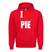 Red retro vintage classic i love pie for pie lovers cooks chefs t shirt Zipper Hoodie - linhVisuals