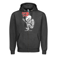 Charcoal Heather butchered at birth Zipper Hoodie - linhVisuals