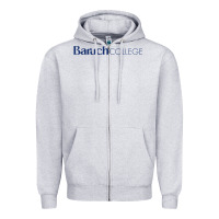 Heather Grey Baruch College Zipper Hoodie - linhVisuals