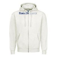 Oatmeal Heather Baruch College Zipper Hoodie - linhVisuals