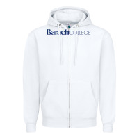White Baruch College Zipper Hoodie - linhVisuals