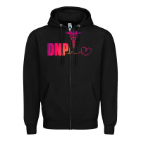 Black dnp doctor of nursing practice heartbeat color rn nurse Zipper Hoodie - linhVisuals