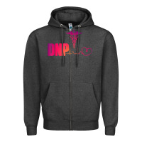 Charcoal Heather dnp doctor of nursing practice heartbeat color rn nurse Zipper Hoodie - linhVisuals