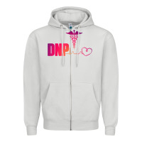 Dove Grey dnp doctor of nursing practice heartbeat color rn nurse Zipper Hoodie - linhVisuals