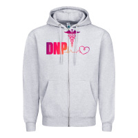 Heather Grey dnp doctor of nursing practice heartbeat color rn nurse Zipper Hoodie - linhVisuals