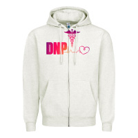 Oatmeal Heather dnp doctor of nursing practice heartbeat color rn nurse Zipper Hoodie - linhVisuals