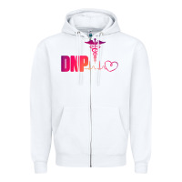 White dnp doctor of nursing practice heartbeat color rn nurse Zipper Hoodie - linhVisuals