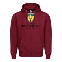 Burgundy SUNY Brockport College Zipper Hoodie - linhVisuals