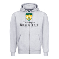 Heather Grey SUNY Brockport College Zipper Hoodie - linhVisuals