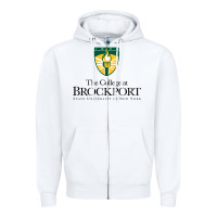 White SUNY Brockport College Zipper Hoodie - linhVisuals