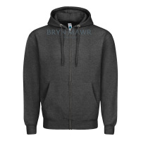 Charcoal Heather Bryn Mawr College Zipper Hoodie - linhVisuals