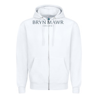 White Bryn Mawr College Zipper Hoodie - linhVisuals