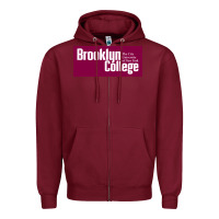 Burgundy Brooklyn College Zipper Hoodie - linhVisuals
