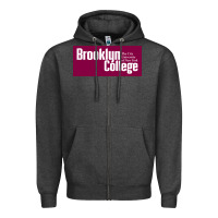 Charcoal Heather Brooklyn College Zipper Hoodie - linhVisuals