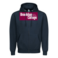 Navy Brooklyn College Zipper Hoodie - linhVisuals
