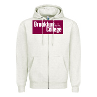 Oatmeal Heather Brooklyn College Zipper Hoodie - linhVisuals
