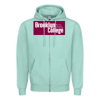 Seafoam Brooklyn College Zipper Hoodie - linhVisuals