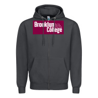 Smoke Brooklyn College Zipper Hoodie - linhVisuals