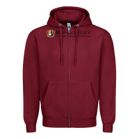 Burgundy SUNY Buffalo State College Zipper Hoodie - linhVisuals