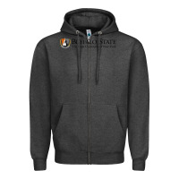 Charcoal Heather SUNY Buffalo State College Zipper Hoodie - linhVisuals