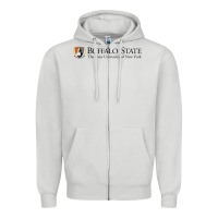 Dove Grey SUNY Buffalo State College Zipper Hoodie - linhVisuals