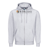 Heather Grey SUNY Buffalo State College Zipper Hoodie - linhVisuals