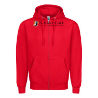 Red SUNY Buffalo State College Zipper Hoodie - linhVisuals