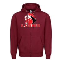 Burgundy lions rugby super league Zipper Hoodie - linhVisuals