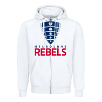 White melbourne rebels rugby super league Zipper Hoodie - linhVisuals