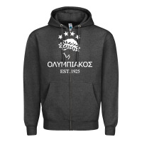 Charcoal Heather olympiakos greek Zipper Hoodie - linhVisuals