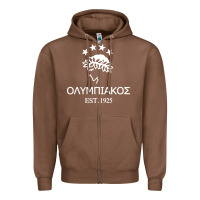 Chestnut olympiakos greek Zipper Hoodie - linhVisuals