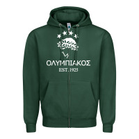Sports Green olympiakos greek Zipper Hoodie - linhVisuals